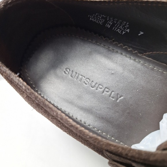 SUITSUPPLY Cap Toe Monk Strap Suede Dress Shoes Sz 7 Chocolate Brown Classic EUC - Picture 4 of 12